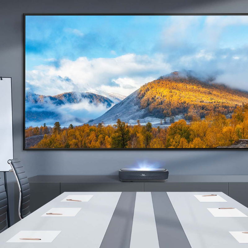 Hisense 100L9G 100″ 4K TriChroma Laser TV + DLT100-A 100" ALR Screen | Demo Bundle