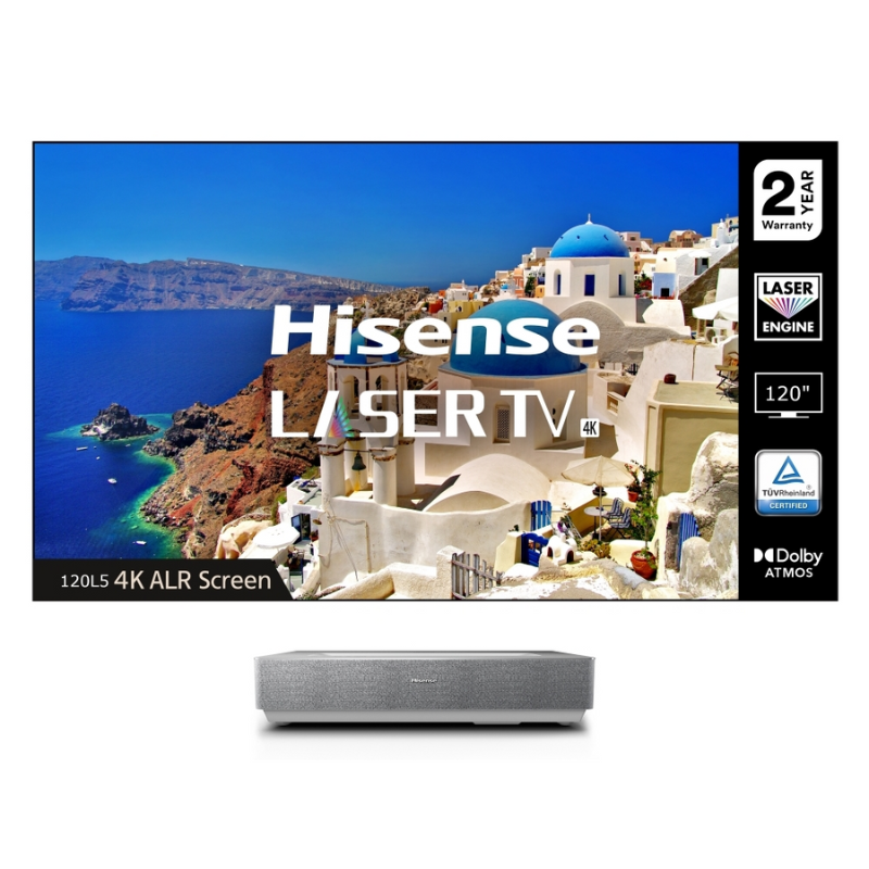 Hisense 120L5HE 120″ 4K Laser TV + DLT120-B1 120" ALR Screen | Demo Bundle