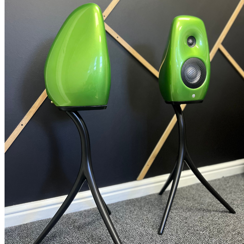 Vivid Audio KAYA S12 Bookshelf Speakers in Limited Edition Mercedes AMG Green Stands Included | Display Units