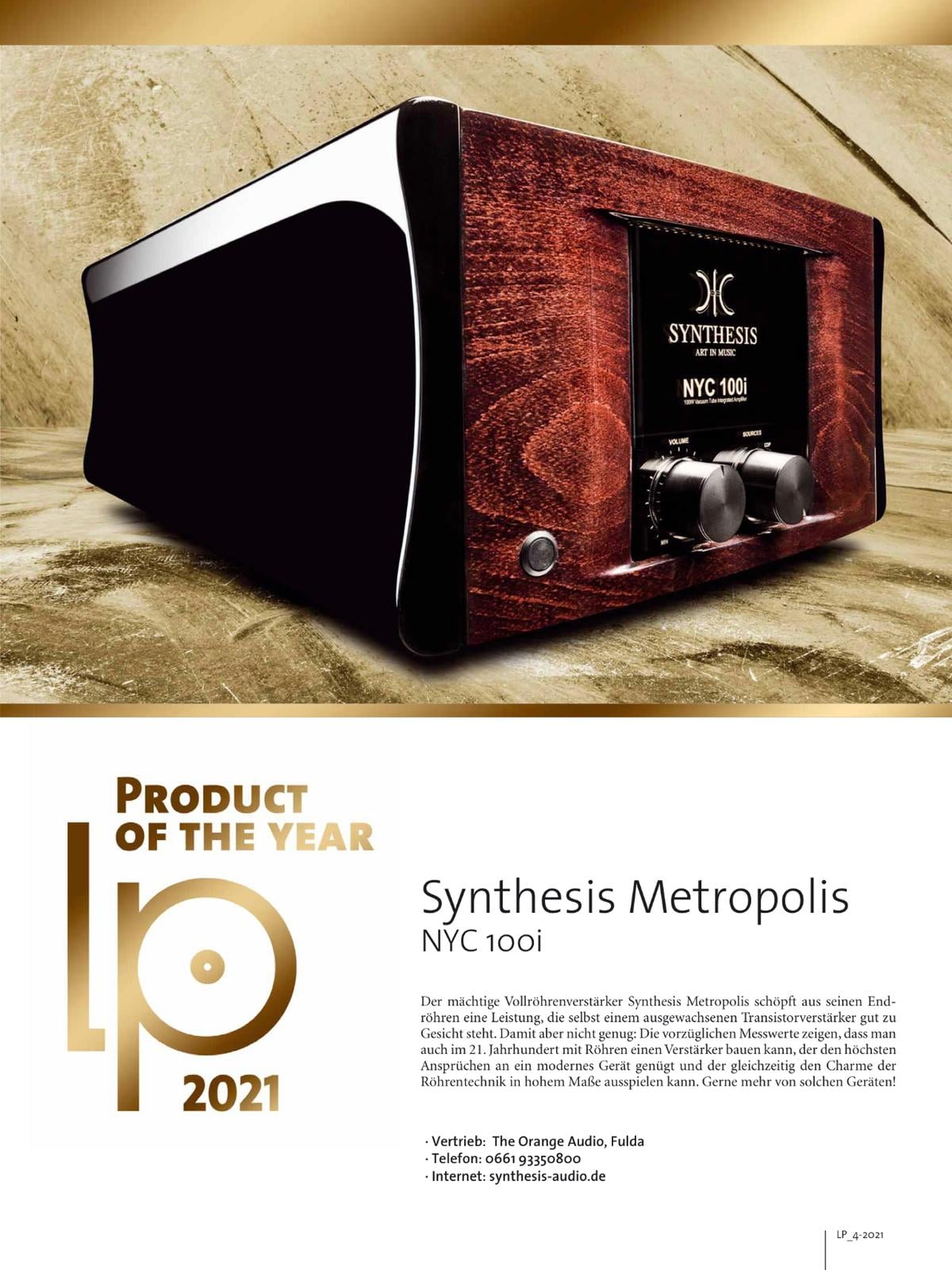 Synthesis Metropolis NYC100i Dual Mono Integrated Tube Amplifier 100w/ch (Each)