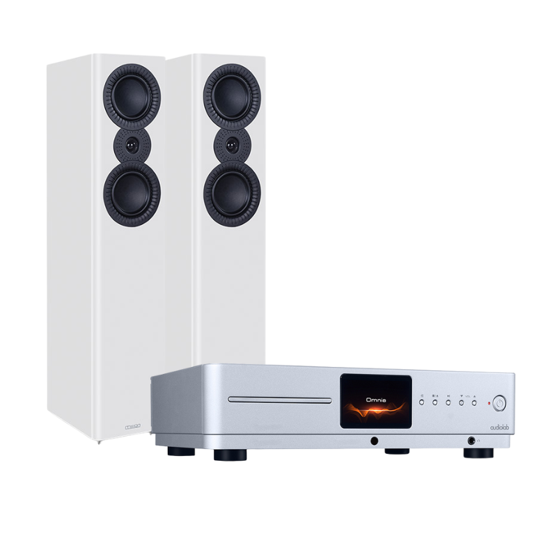 Audiolab Omnia Integrated Amp & Mission LX-5 MKII Standmount/Surround Speakers (Pair)| Bundle