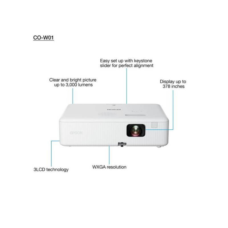 Epson CO-W01 WXGA Projector (Each)