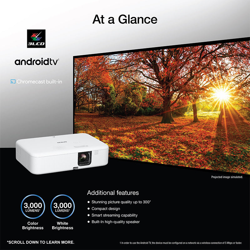 Epson EpiqVision® Flex COFH02 Full HD 1080p Smart Portable Projector