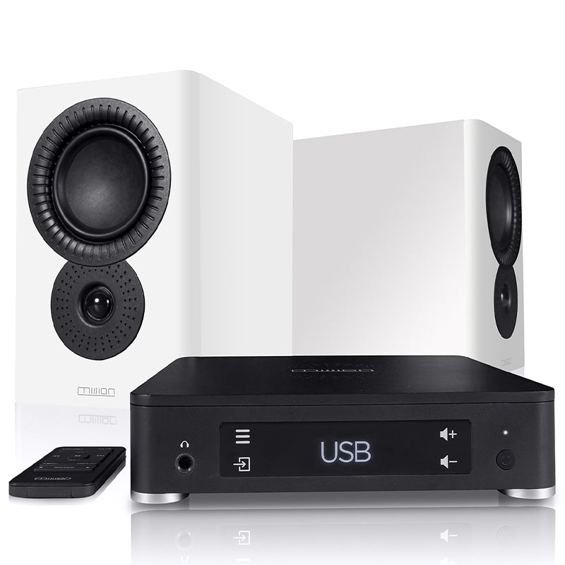 Mission LX-Connect - Wireless Hub Powered by 60W 2-Way Bookshelf Speakers - Each