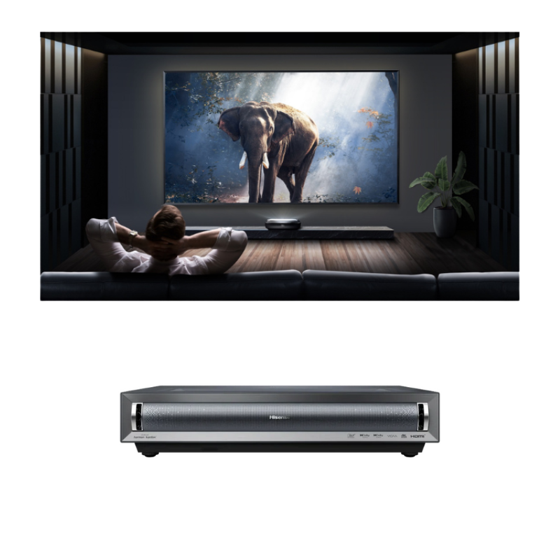 Hisense PX3-PRO + DLT100-B1 Ultra Short Throw 4k Smart Triple Colour 80 to 150 in + 100 in ALR Screen Bundle