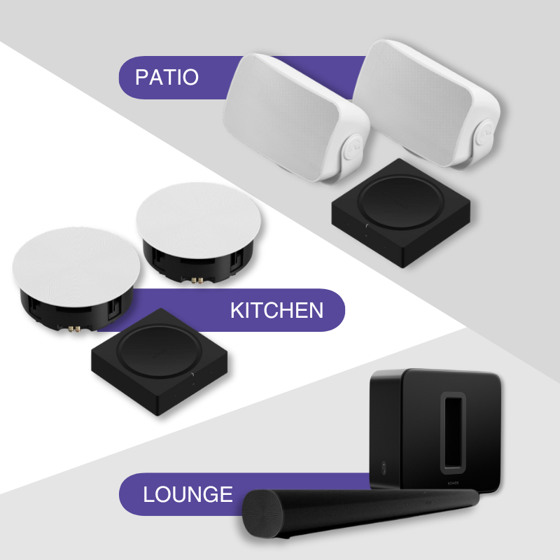 Sonos Living Room, Kitchen & Patio Smart Home Bundle