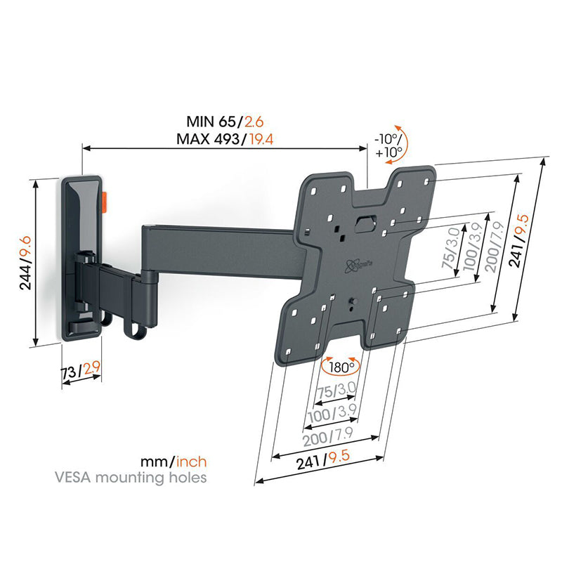 Vogels TVM 3245 Full-Motion TV Wall Mount - 19 to 43" (Each)