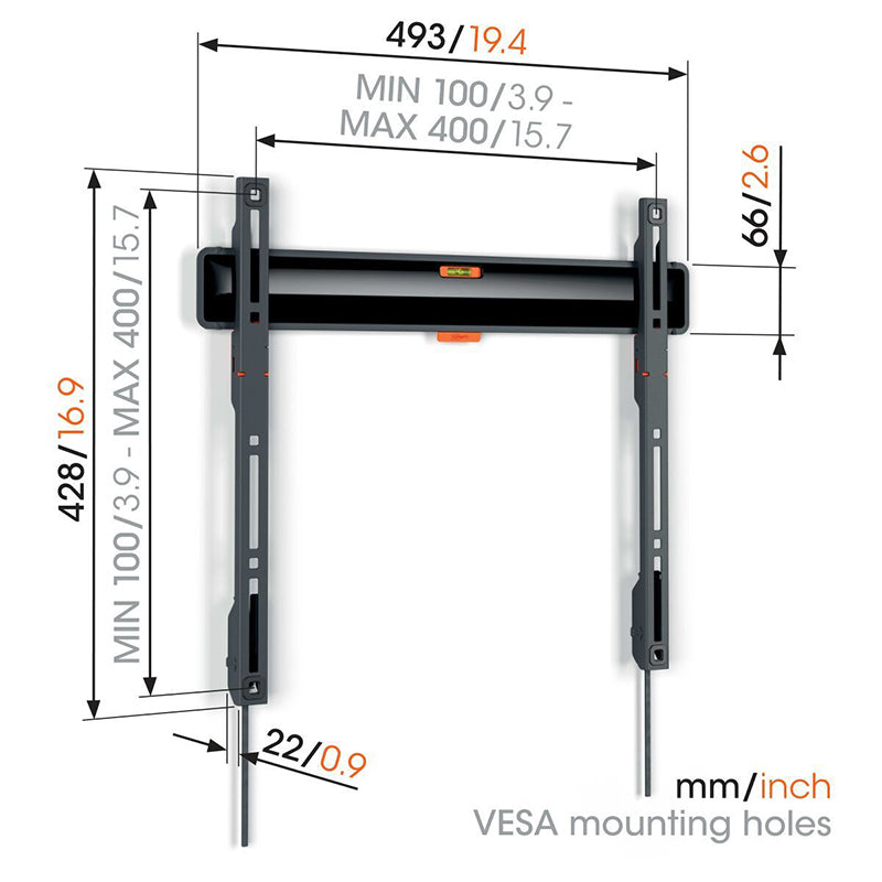 Vogels TVM 3405 Fixed TV Wall Mount - 32 to 77" (Each)