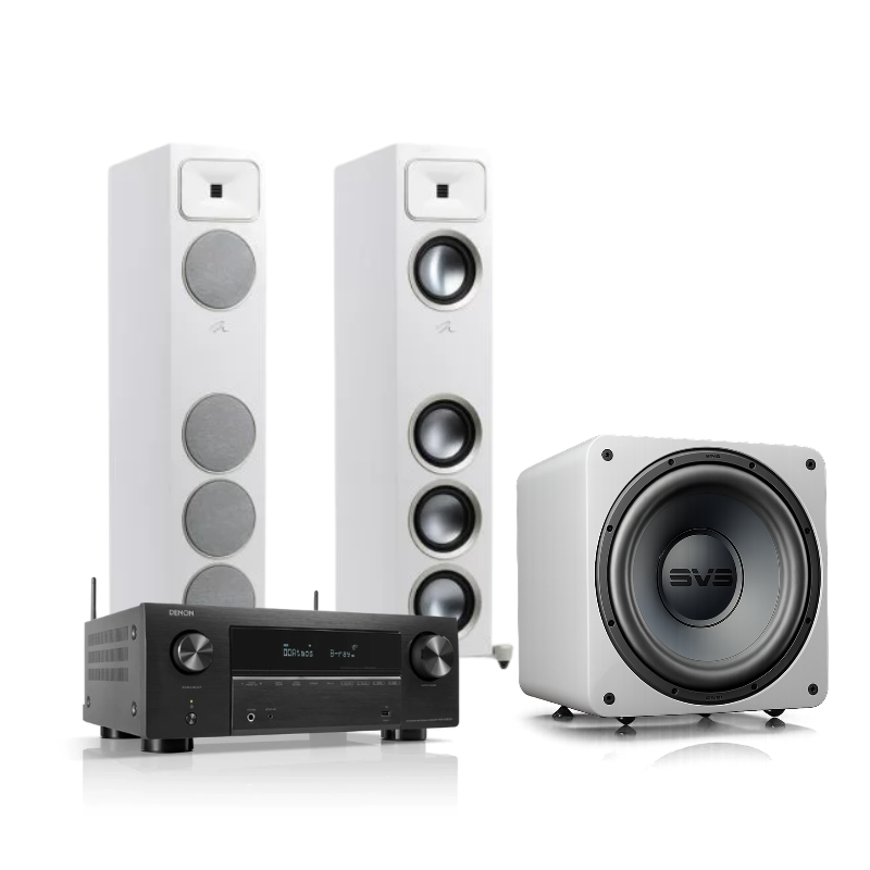 Denon AVRX2800H & MartinLogan Foundation F2 with SVS 3000 Micro Subwoofer Bundle